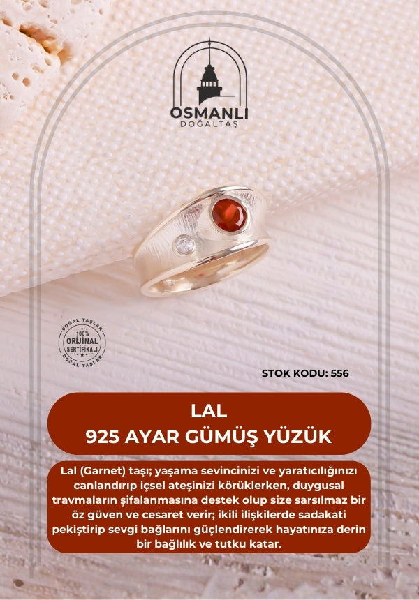 Sertifikalı Lal 925 Ayar Gümüş Yüzük (SK:556)