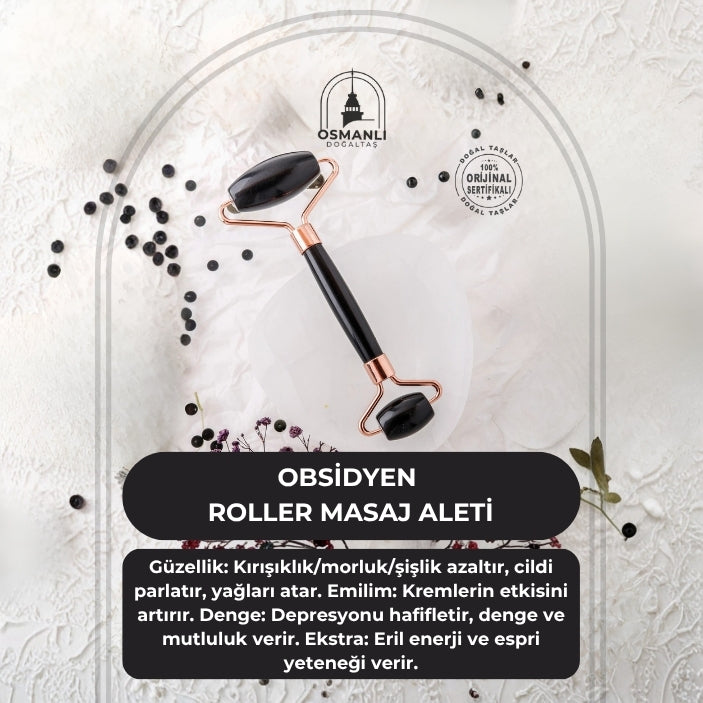 Obsidyen Taşı Roller Masaj Aleti