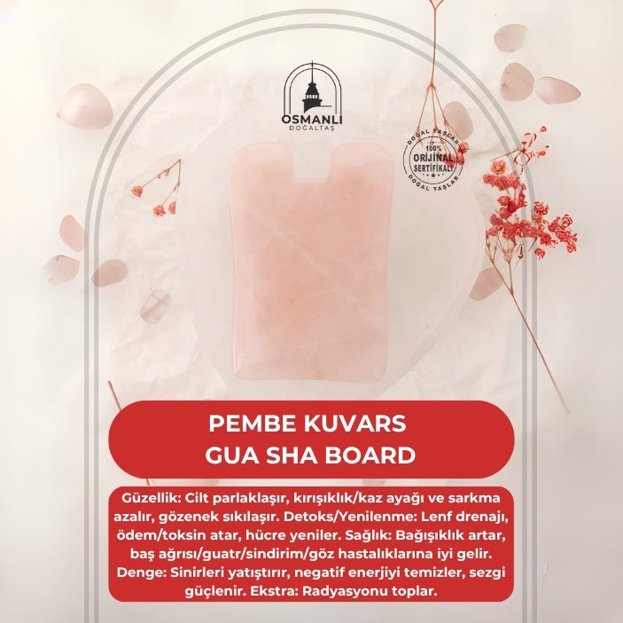 Pembe Kuvars Taşı Gua Sha Board