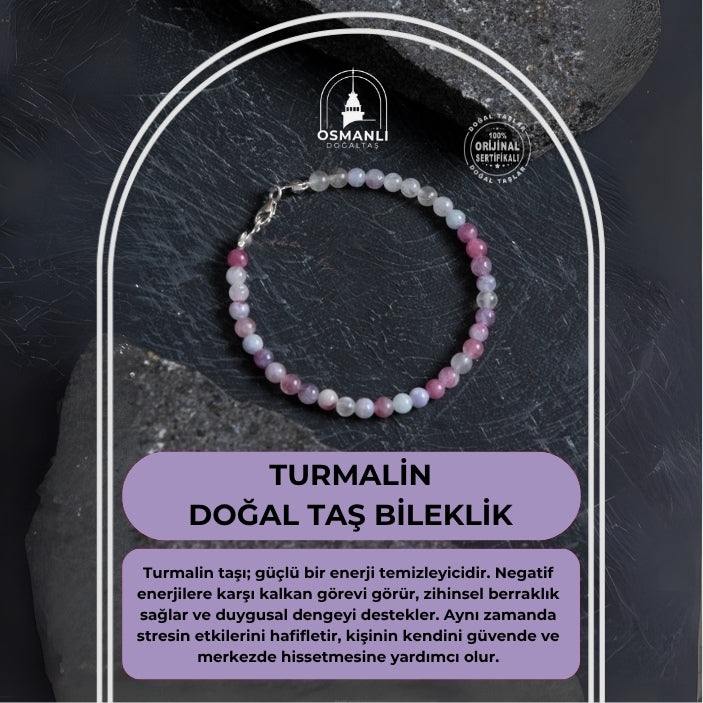 Sertifikalı Turmalin Doğal Taş Bileklik
