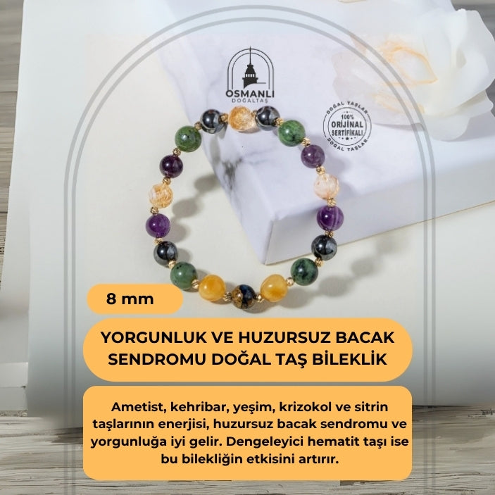 Yorgunluk ve Huzursuz Bacak Sendromu Doğal Taş Bileklik