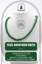 Yeşil Aventurin 8 mm Dizi Doğal Taş Kolye