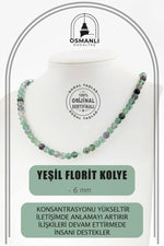 Yeşil Florit 6 mm Dizi Doğal Taş Kolye