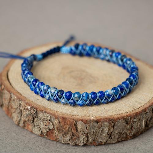 Lapis Lazuli 3-4mm Çift Sıra Doğal Taş Bileklik